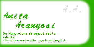 anita aranyosi business card
